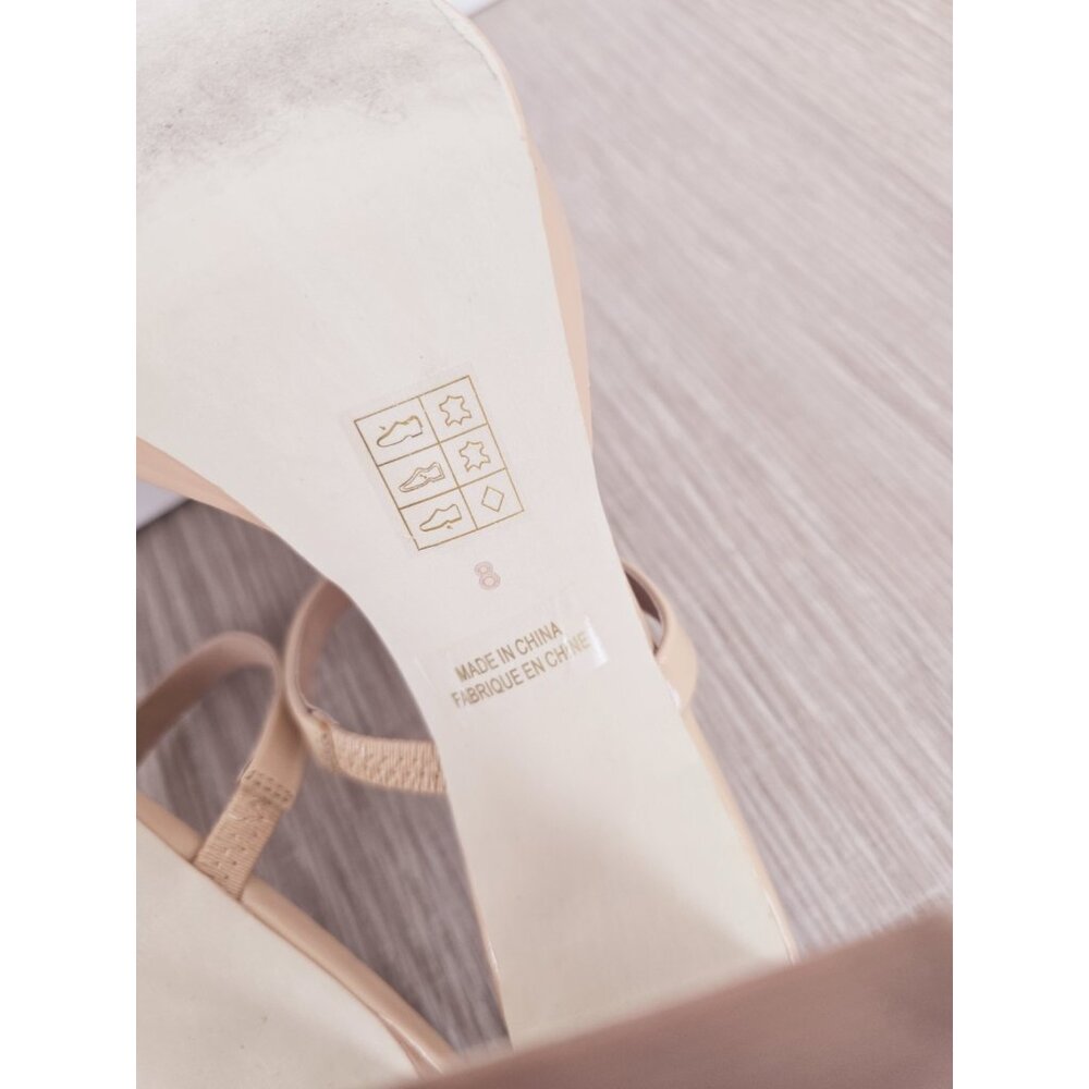 Jeffrey Campbell Hustler Platform Sandal Heels Shoes 8 Nude 90s Y2K Square Toe - Picture 7 of 12